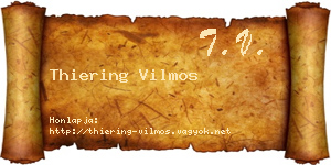 Thiering Vilmos névjegykártya